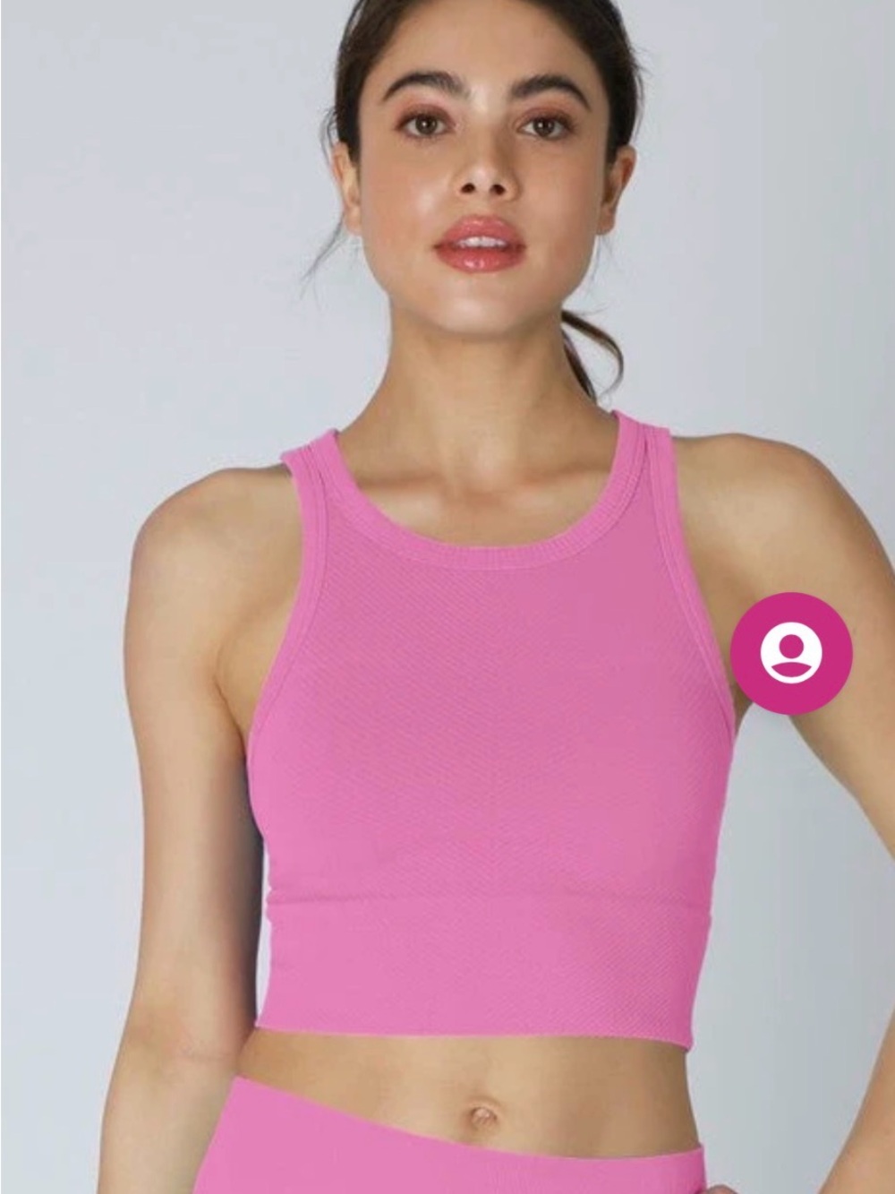Nikibiki Hot Pink Ribbed Crop Tank